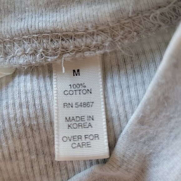 VICTORIA'S SECRET Gray Cropped Thermal Drop Shoulder Athleisure Lounge Top Sz M - Picture 6 of 10